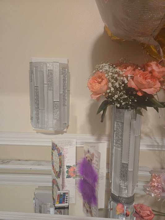 Handcrafted Mosaic Glass Tile Vase (Tiger Stripes)