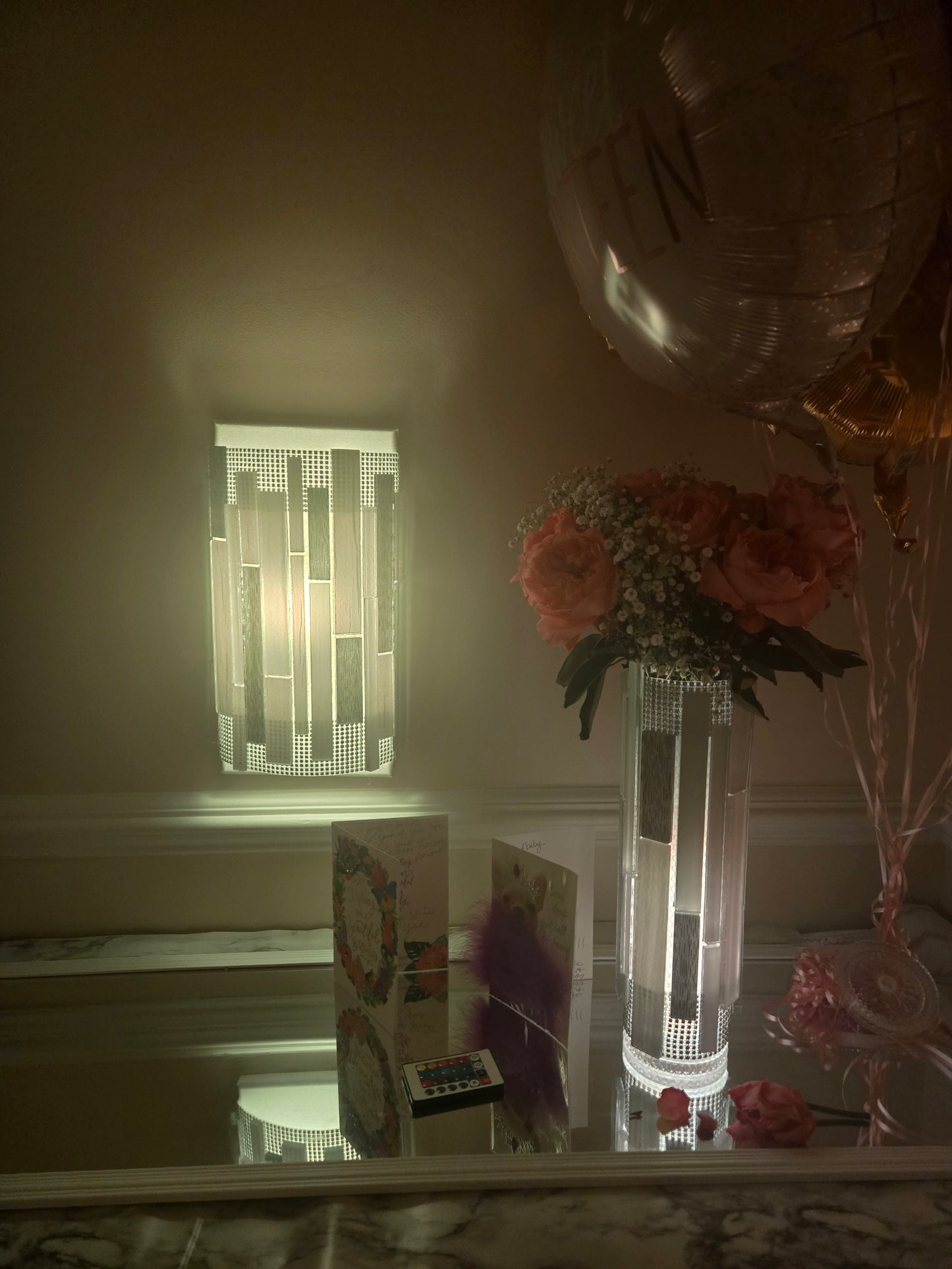 Handcrafted Mosaic Glass Tile Vase (Tiger Stripes)